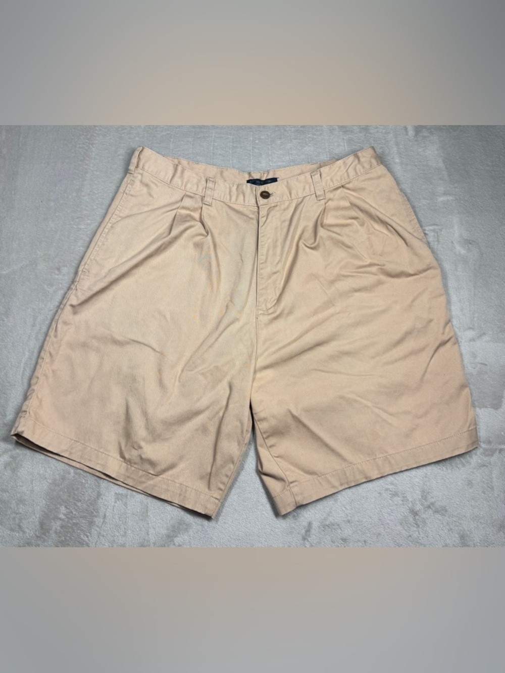 Vintage Chaps Ralph Lauren Men’s 100% Cotton Khaki Pleated Preppy Shorts Size 34